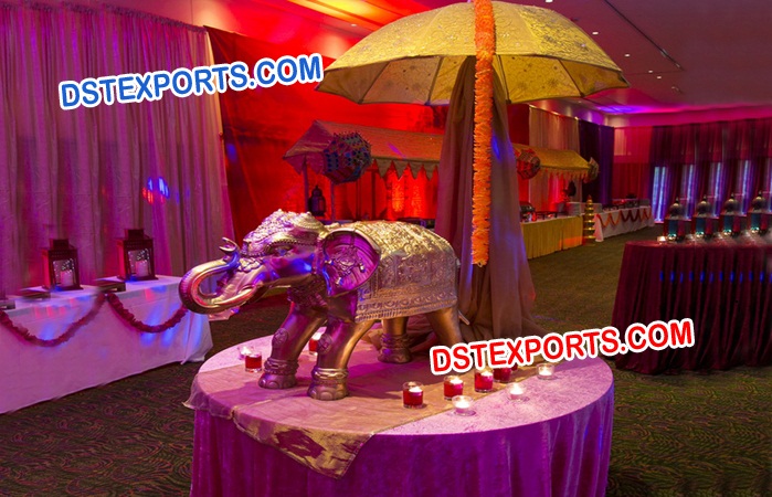 Hindu Wedding Table Decors Elephant Statue