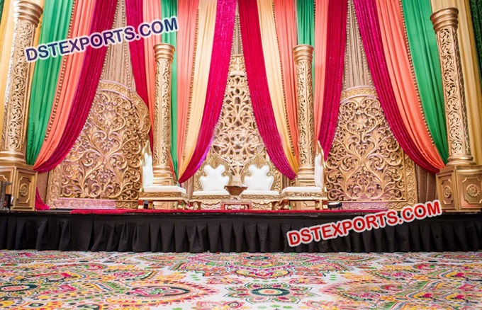 Beautiful Fiber Carved Panel Stage