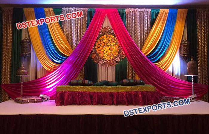 Wedding Mehandi Sangeet Stage Decoration