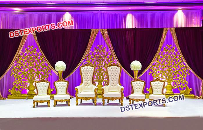 Wedding High Neck Bride Groom chair Set