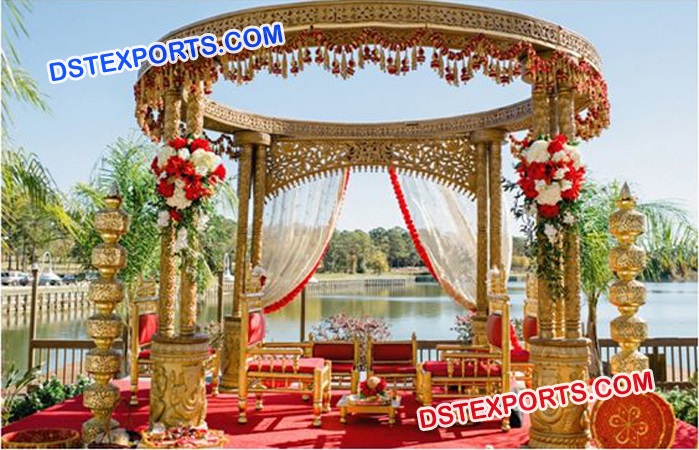 Latest Indian Wedding Golden Mandap