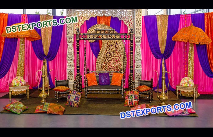 Mehandi Stage Decoration Set For Muslim Wedding