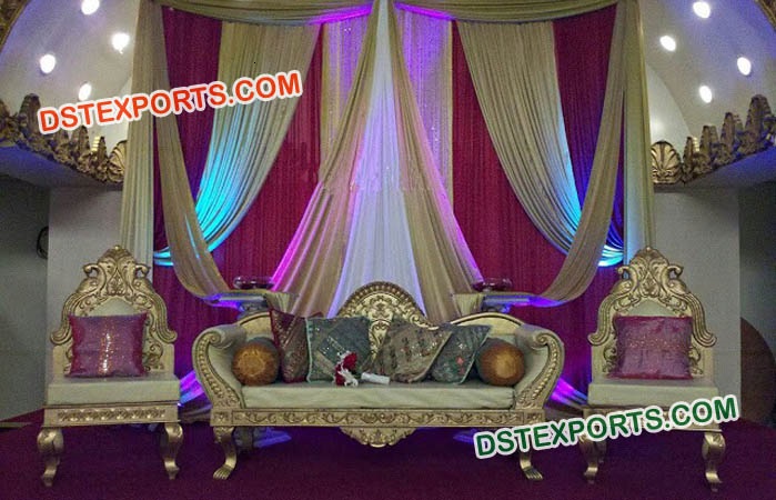 Gold Sofa Set For Indian Muslim Wedding