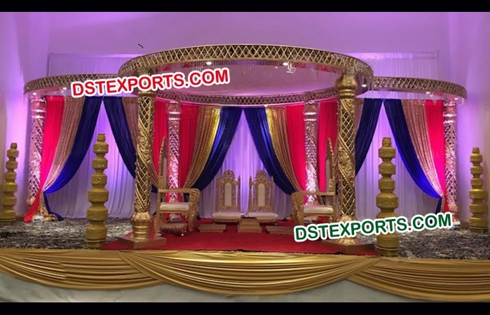 Gold Jali Mandap For Indian Wedding