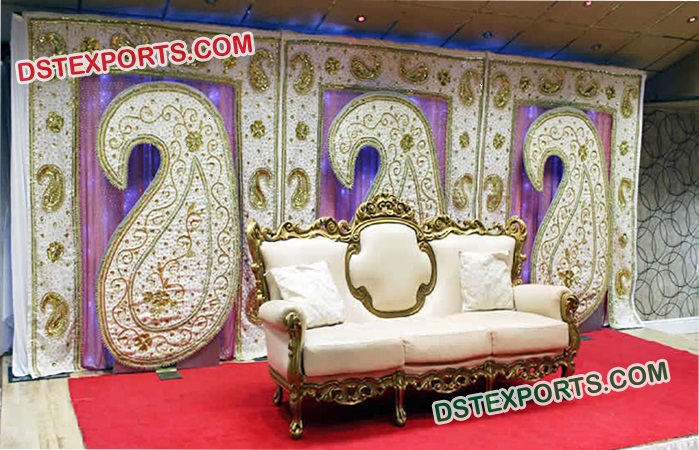 Embrodried Paisley Style Back Drop For Wedding