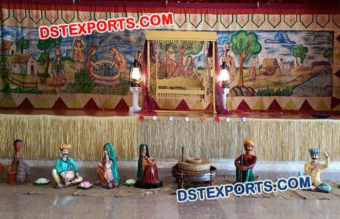 Rajasthani Wedding Decoration With Fiber Statues