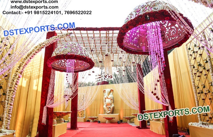 Fiber Umberella Decors For Wedding Stage