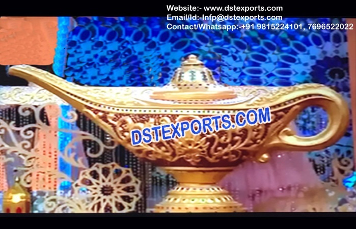 Indian wedding Gold decor Alladin lamp