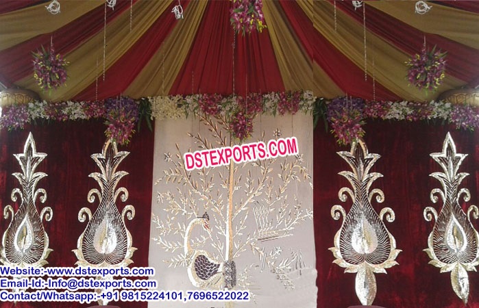 Indian Bollywood Wedding Embrodried Back Drapery