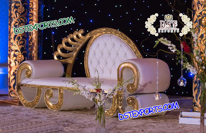White gold plated couch