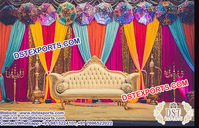 Fancy Backstage Curtains with Umbrella Decoration