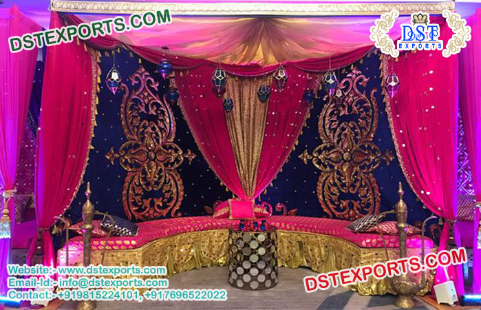 Lovely Embrodried Backdrops for Mehndi Ceremony