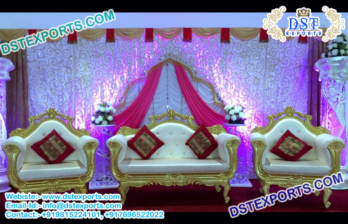 Stylish Sikh Wedding Wooden Hand-Carved Couch