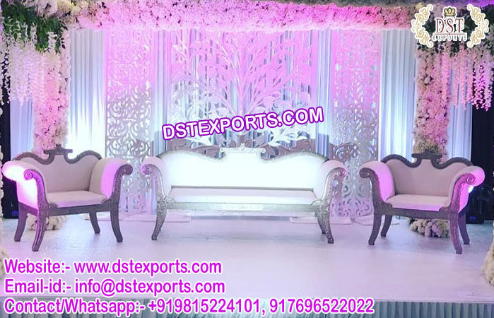 Elegant Wedding Reception Stage Couch & Chairs