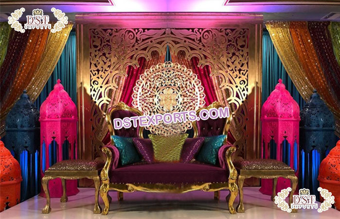Colorful Moroccan Lamps for Mehndi Stage Decor