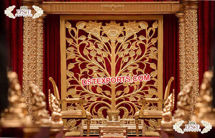 Wedding Stage FRP Golden Backdrop Panel