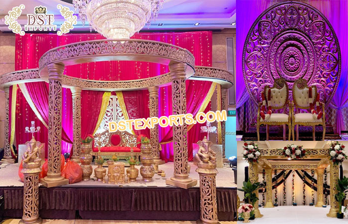 Indian Wedding Decorative Golden Mandap