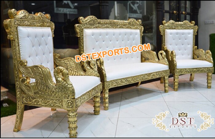 Luxury Wedding White Gold SofaSet