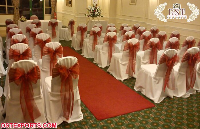 Hot Sale Satin Wedding Chair Covers & Sashes