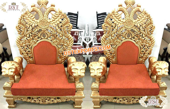Modern Peacock Carving Wedding Throne Chair