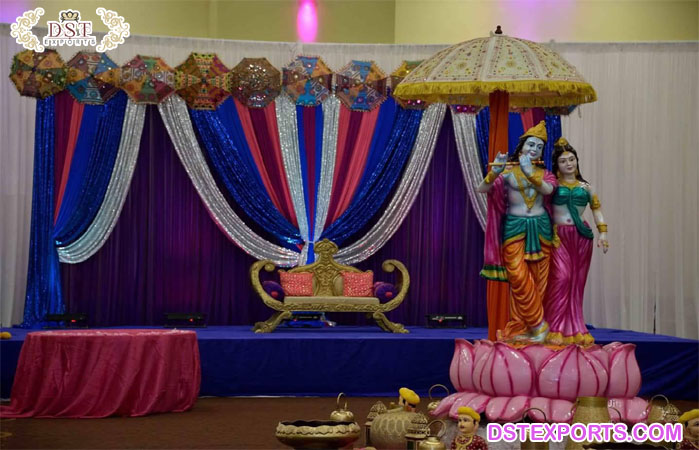 Garba Night Decor Radha Krishna Stage