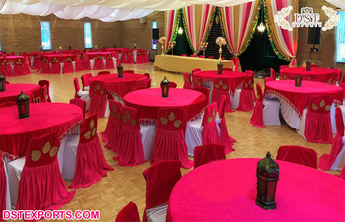 Hot Pink Banquet Hall Chair & Table Covers