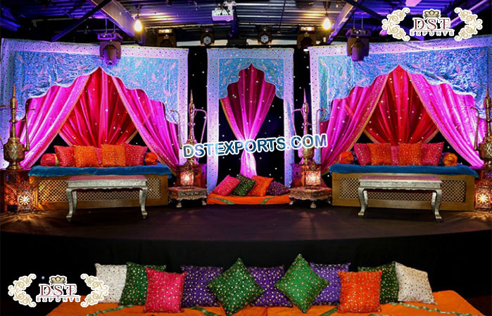 Henna Night Party Stage Backdrop Curtains