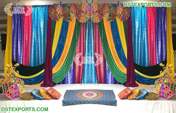 Gujrati Wedding Stage Backdrop Curtain & Drapes