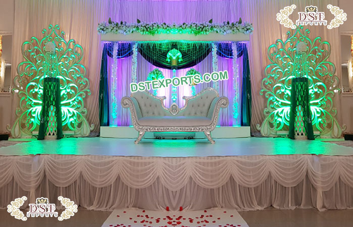 Elegant White Malay Wedding Stage Setup