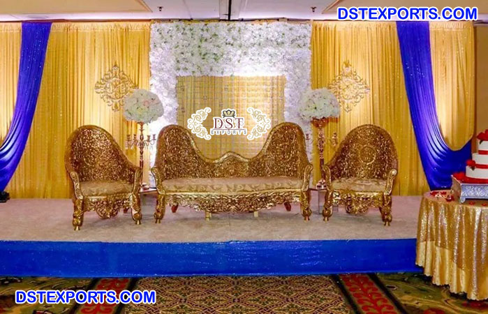Carved Couch Set for Wedding Reception Stage