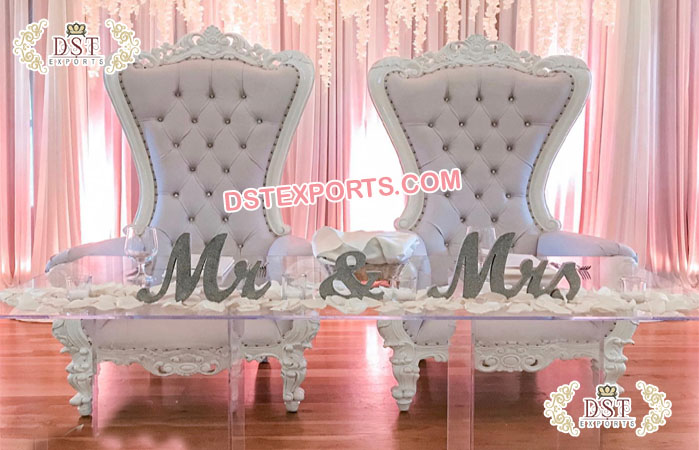 High Back Bride And Groom Royal Throne Chair