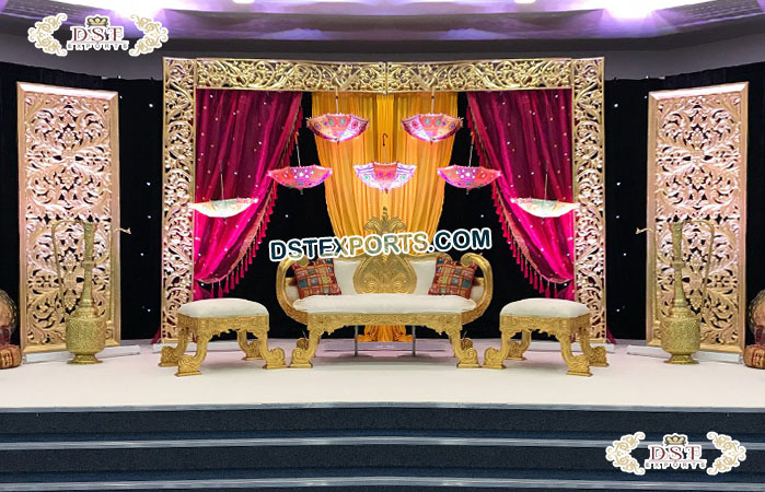 Golden Wedding Stage in Arabian Style