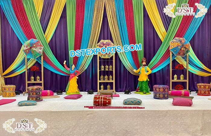 Punjabi Pre-Wedding Decor Mehendi Stage