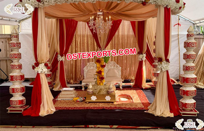 Decorative Wedding Mandap Matka Pillars