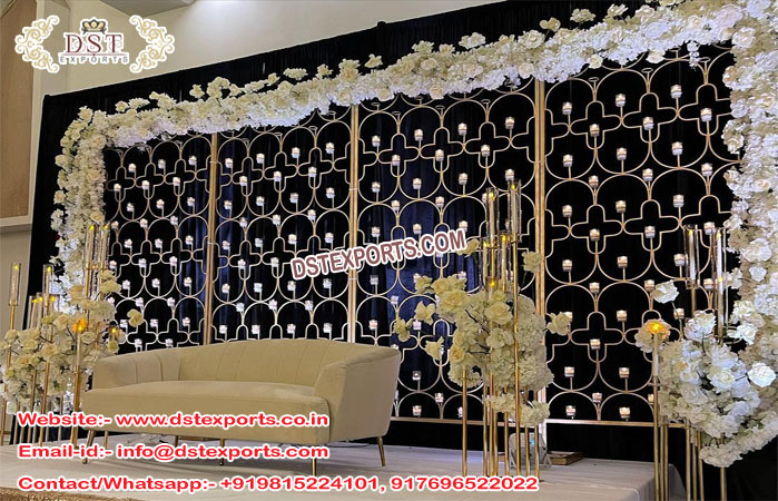 Lavish Wedding Stage Metal Candle Walls Decor