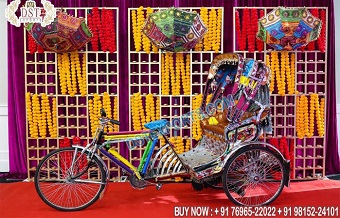 Trendy Look Photobooth Rickshaw For Bride Groom