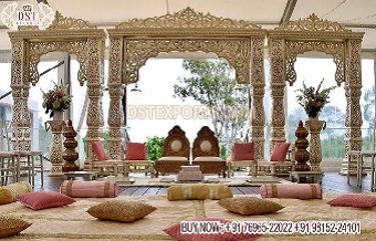 Outdoor Bollywood Theme Wedding Mandap Setup