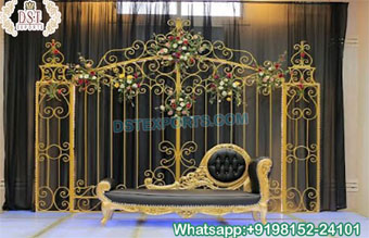 Glamorous Wedding Reception Stage Metal Gate Panel