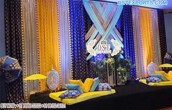 Zari Work Colorful Curtains For Sangeet Night