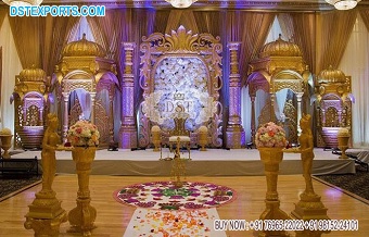 Traditional Indian Wedding Temple Theme Stage