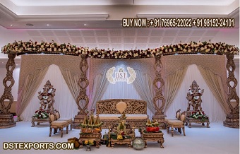 Traditional Open Style Wooden Mandap Cum Stage
