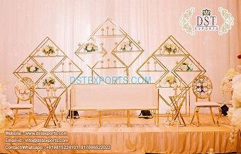 Square 4D Metal Arches For Wedding Stage Decor