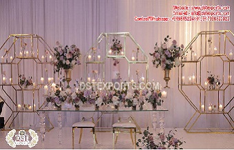 Double Sided Hexagonal Arches For Wedding  Stage