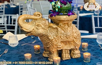 Gold Elephant Statue For Wedding Table Decoration