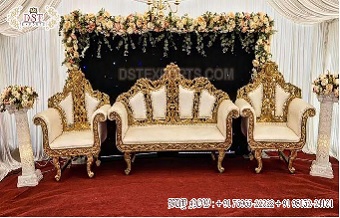 Stunning Gold  Finish Bride Groom Sofa Set