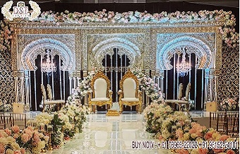 Grand Wedding Reception Night 3D Frame Stage Decor