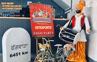 Punjabi Desi Jago Party FRP Statues For Decor