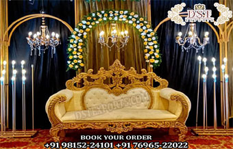 Royal Heavy Carved  Maharaja Loveseat For Wedding