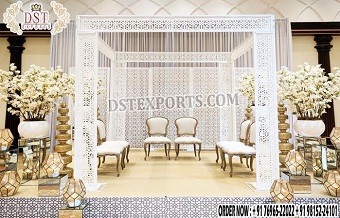 Creative Wedding White Laser Cut Morocco Mandap