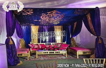 Sangeet Decoration With Embroidered Backdrop Canop